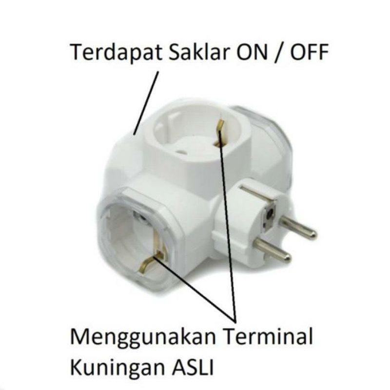 STEKER T ARDE SAKLAR ON OFF 3 LUBANG TOFUDA JAPAN TECHNOLOGY