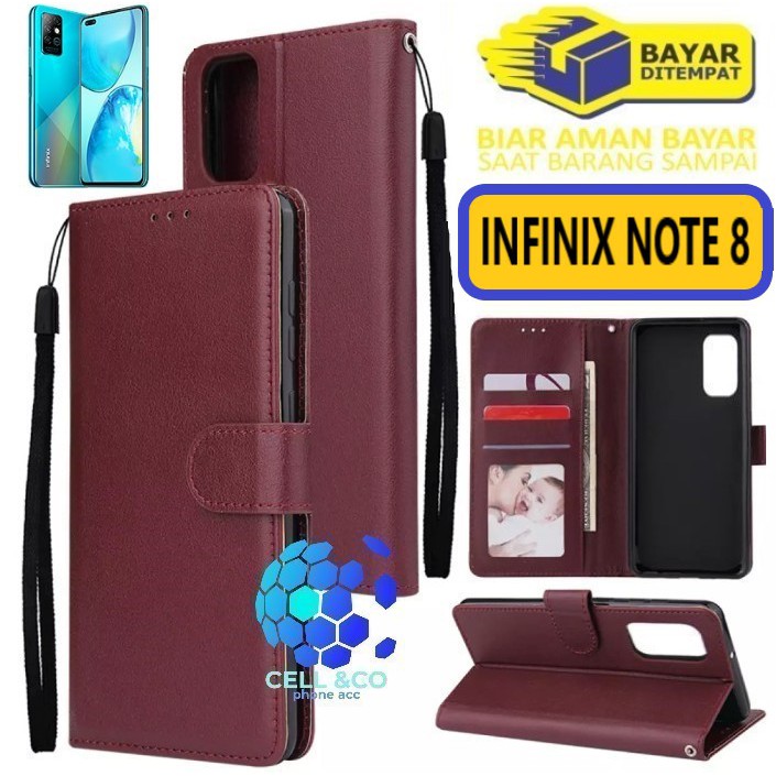 Flip cover INFINIX NOTE 8 Flip case buka tutup kesing hp casing flip case Premium leather wallet