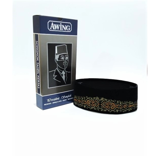 Peci Awing / Songkok Awing / Kopiah Awing Bordir Zhavier Emas
