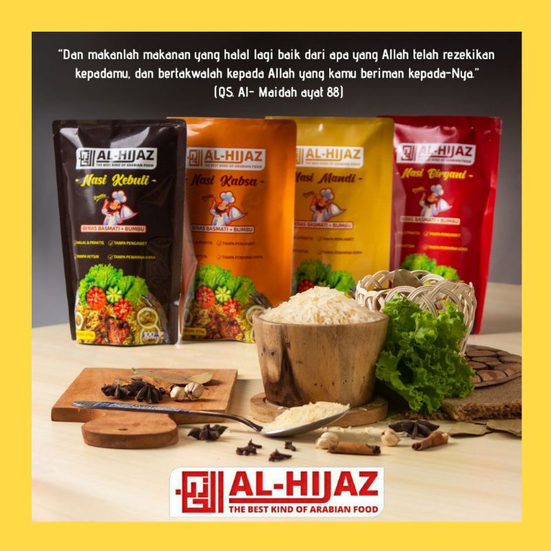 

SALE ! AL HIJAZ NASI INSTAN ARABIAN, BERAS ARAB BASMATI, NASI ARAB INSTAN KEBULI MANDI KABSA BIRYANI