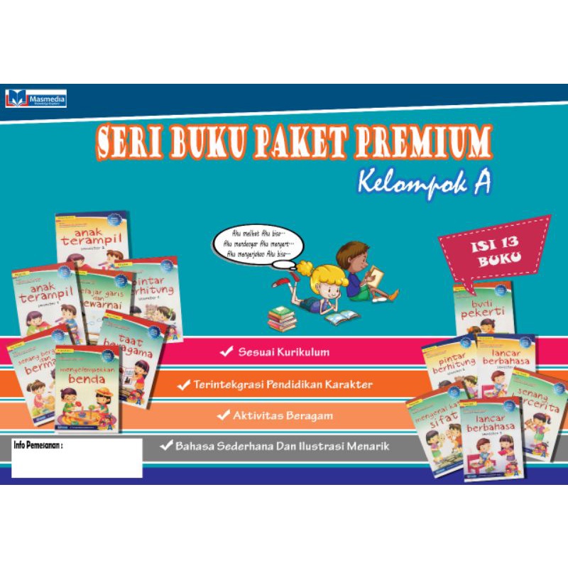 BUKU PAKET PREMIUM TK KELOMPOK A 13 BUKU MAS MEDIA