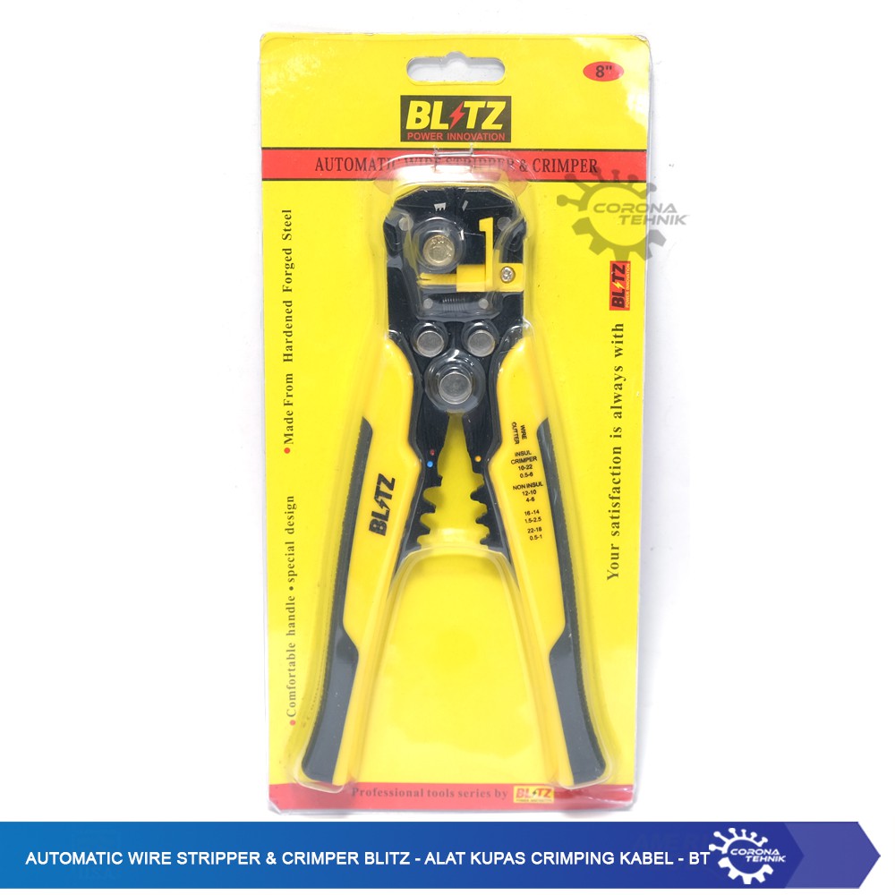 Automatic Wire Stripper Crimper Blitz - Alat Kupas Crimping Kabel - BT