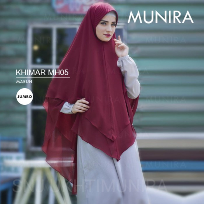 Promo Khimar Syari Polos Ceruty Jumbo Munira Jilbab Khimar Instan Pet Busa Murah