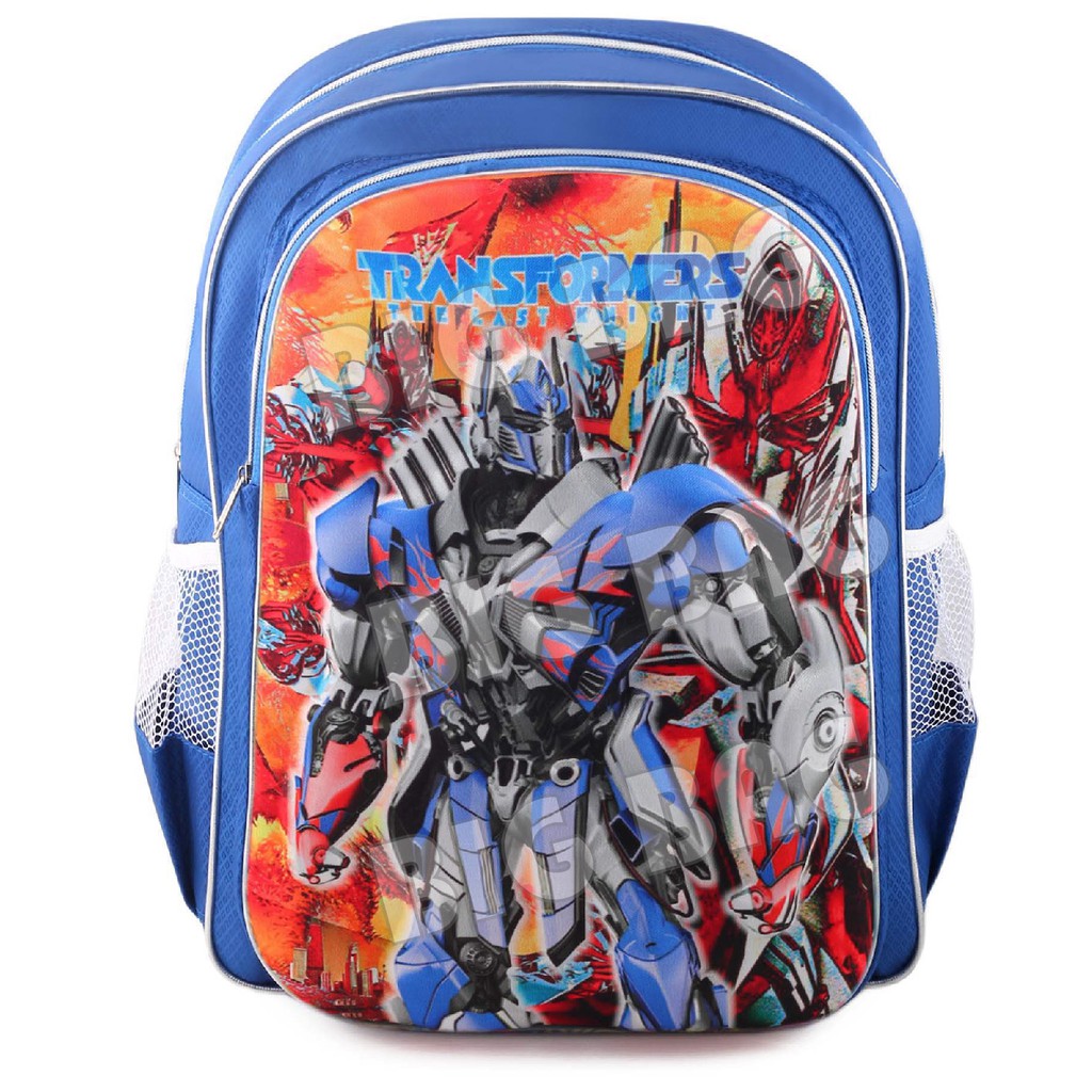 Tas Ransel Anak Laki-laki Karakter - Big Emboss - Transformers - Blue + FREE Botol Minum