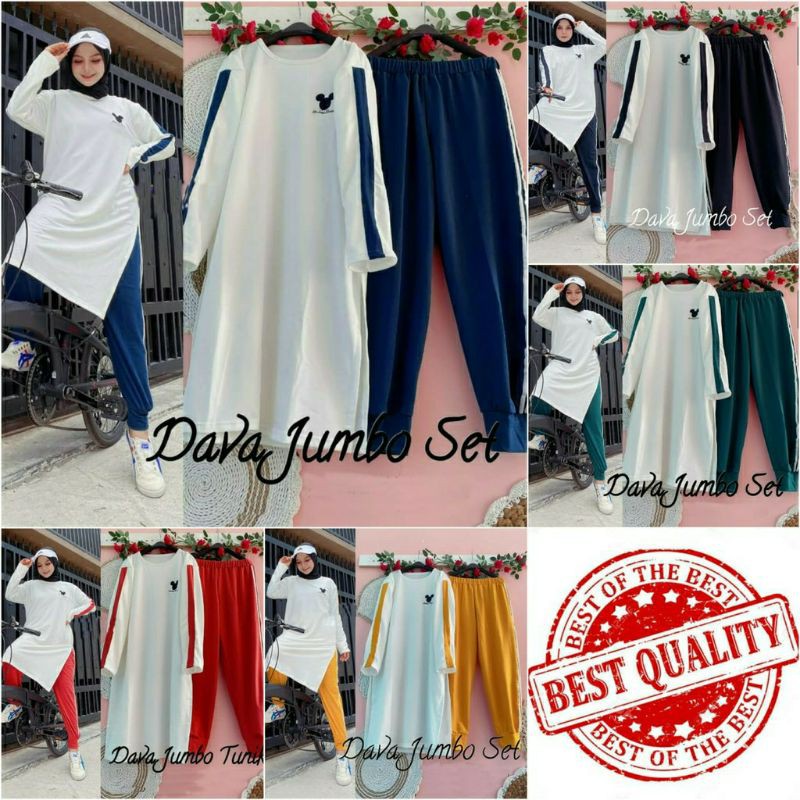 SET DAVA TUNIK JUMBO/ SET JUMBO BABYTERRY/SET WANITA XXXL/SETELAN WANITA TERKINI