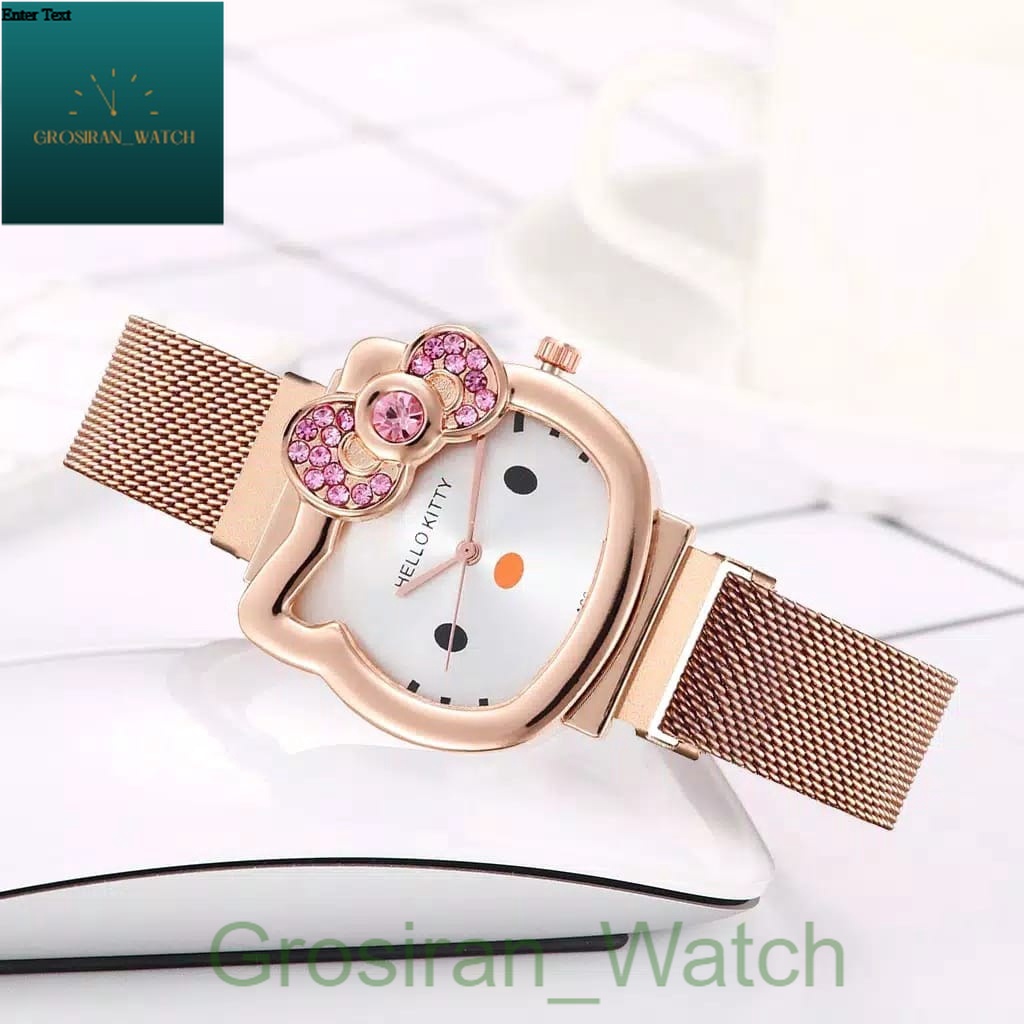 Jam Tangan Fashion Anak-Anak Karakter Hello Kitty Strap Magnet HK-165 [G_W]