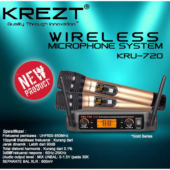 MIC WIRELESS KREZT KRU 720 ( ORIGINAL )