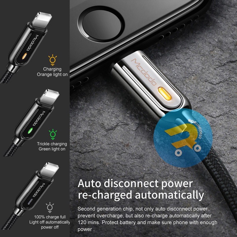 MCDODO Charger Lightning &quot;GEN 2&quot; Fast Charging Auto disconnect QC 3.0