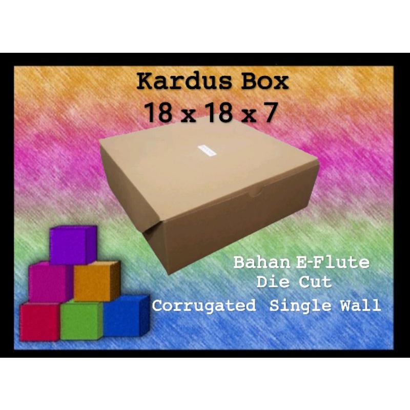 

(Box murah) Box 18 x 18 x 7 kardus E-Flute coklat untuk packaging olshop souvenir baju kotak kado