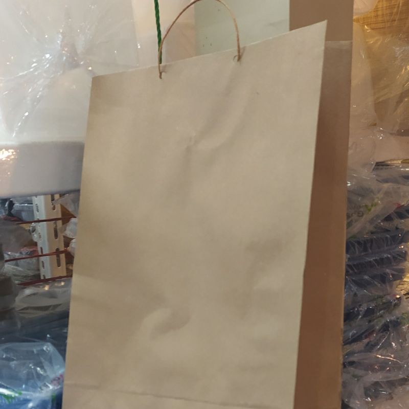 

paper bag polio coklat tali kertas isi 12 pcs terlaris dan termurah