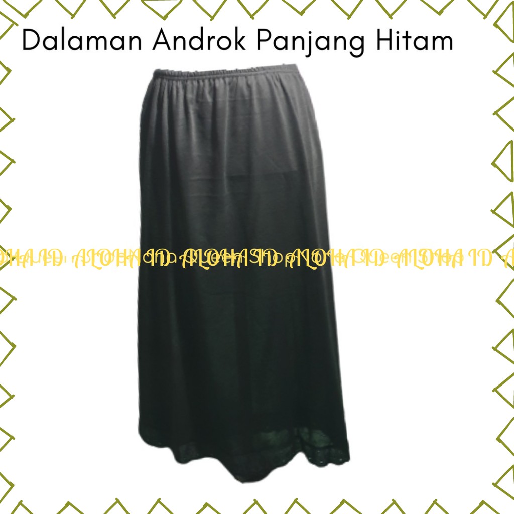 Androk | Daleman rok muslim panjang Hitam | Under rok