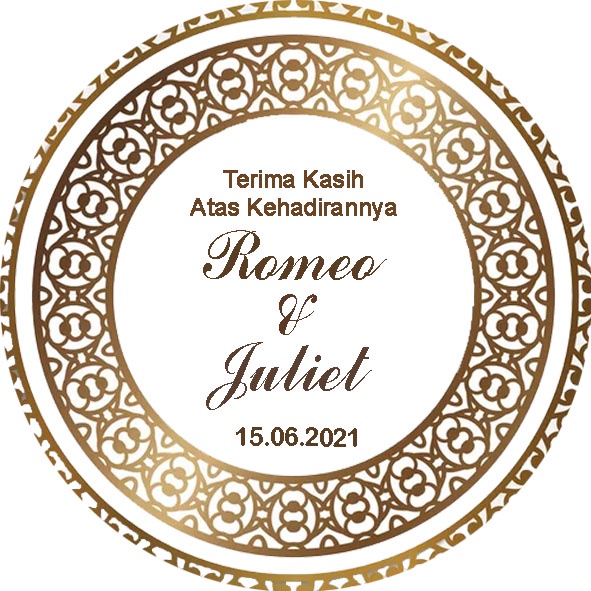 DESIGN KN-06  Kartu Ucapan Bulat. Kartu ucapan terimakasih undangan pada souvenir pernikahan, thanky