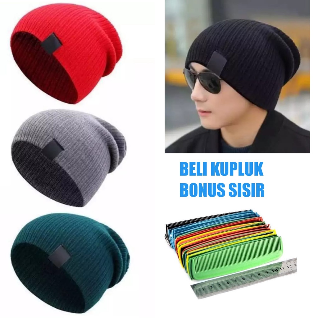 Promo Bonus Sisir Saku Mini - Topi Kupluk Pria Distro Casual Branded Original Keren Kekinian Model T
