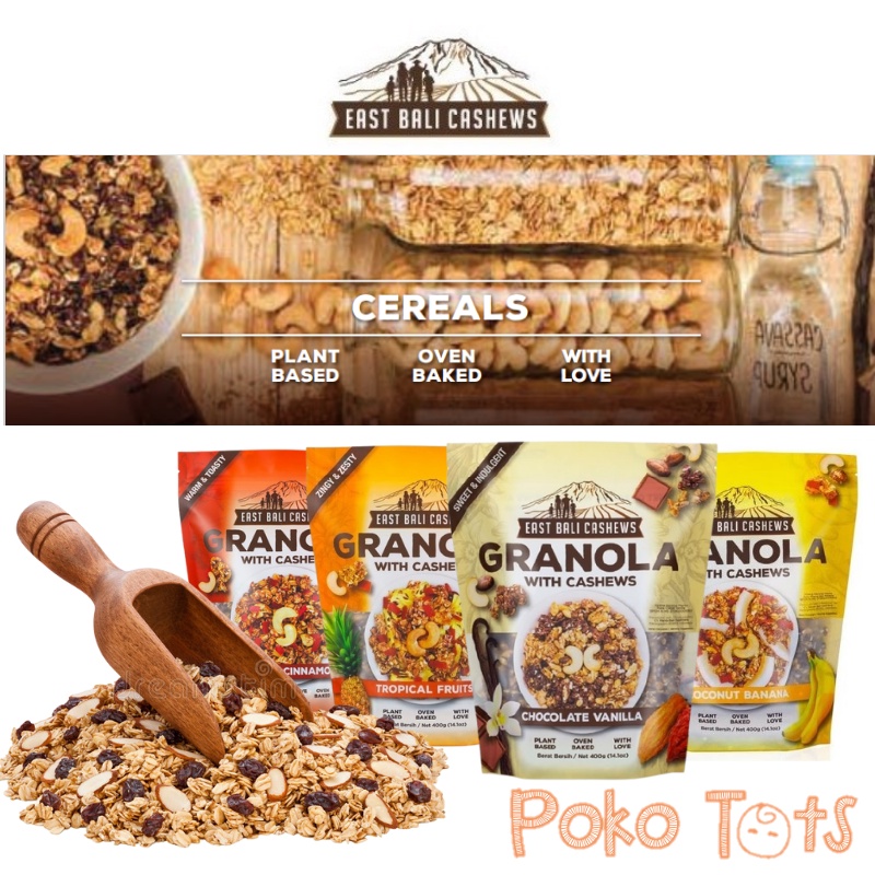 Yava East Bali Cashews Granola 400gr Oats Cereal Sereal Oat Natural Vegan Oatmeal Yava