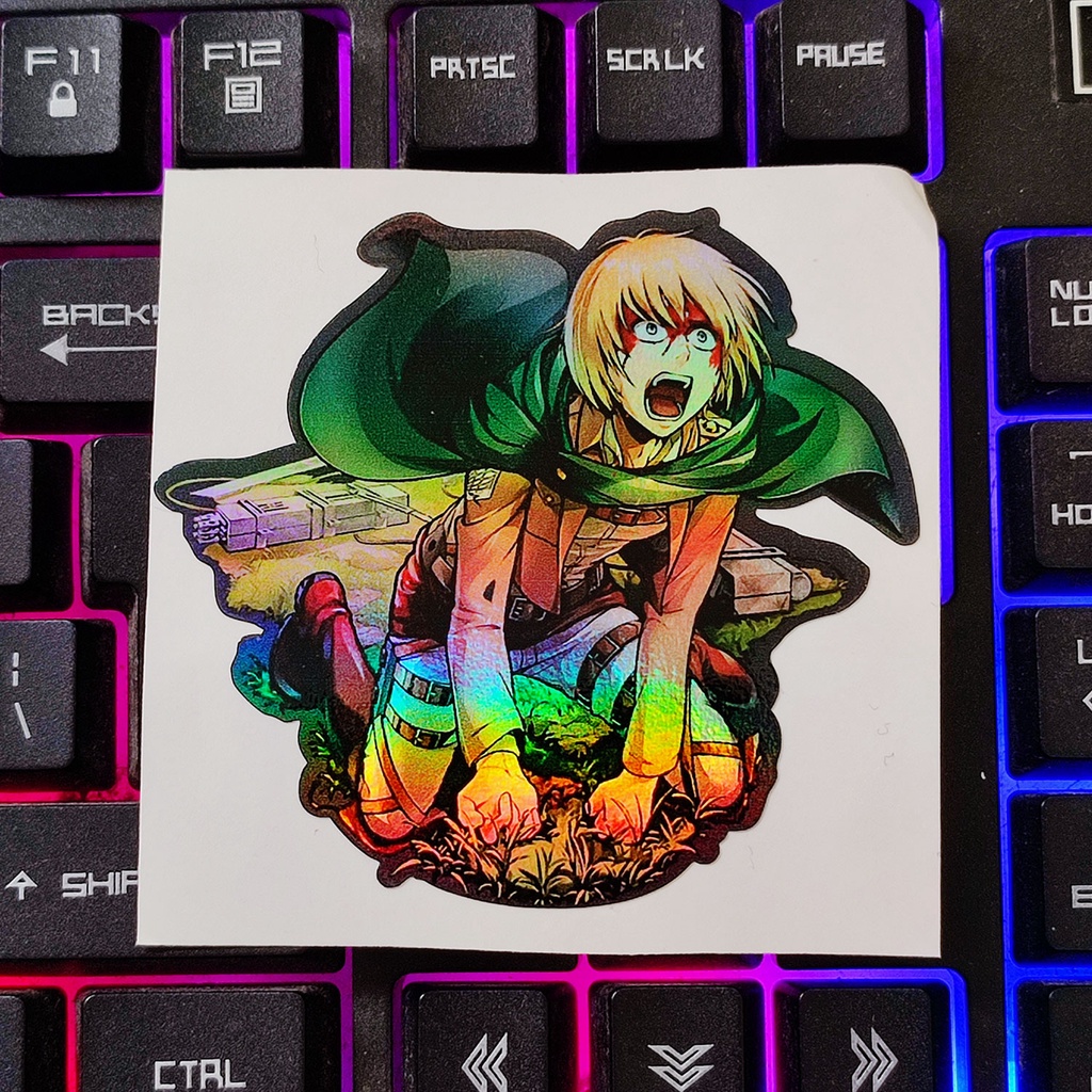 STICKER STIKER HOLOGRAM ANIME -AOT ARMIN ARLERT - STIKER ANIME