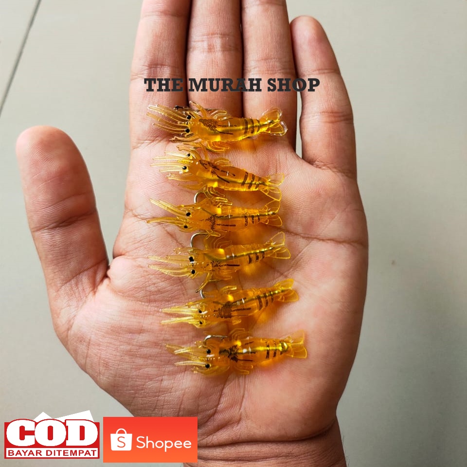TERMURAH Umpan Udang Tiruan Mirip Asli - Umpan Pancing + Kail Tajam/UMPAN UDANG TIRUAN TERLARIS/UMPA