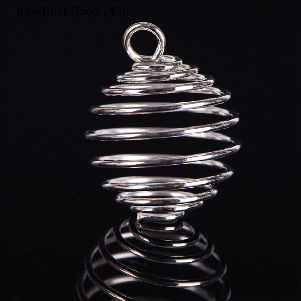 [OOID] 30PCS/Set Spiral Bead Cages Pendants Silver Plated Craft Jewelry Making DIY Gift ID