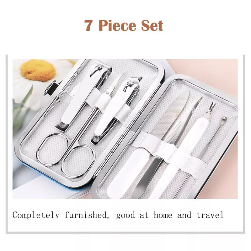 free boxperalatan menicure 7in1 mini stainless stell alat gunting kuku portable tools set karakter