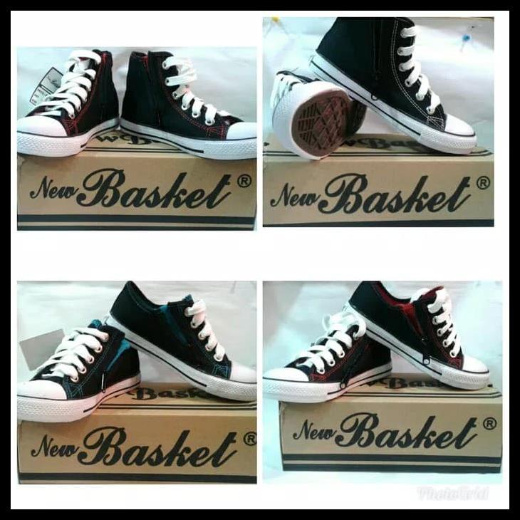 Sepatu Sekolah New Basket Resleting Low /High
