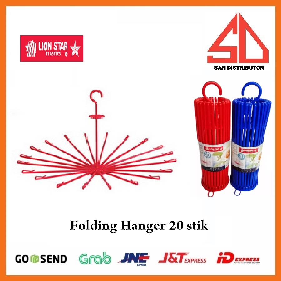 FOLDING HANGER 20 STIK GB-3 LION STAR | JEMURAN BAYI BABY BULAT (20 Sticks)