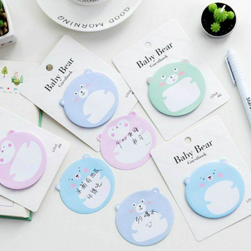 

YOKUCHI Sticky Notes Baby Bear Memo Note Lucu Unik