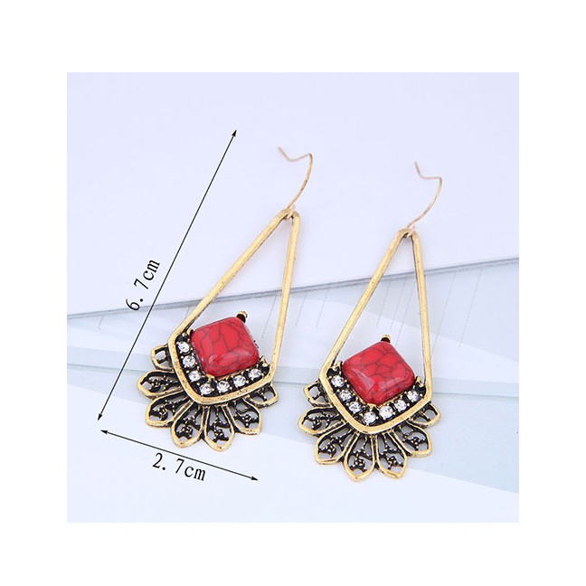 LRC Anting Gantung Fashion Metal Earrings A59707