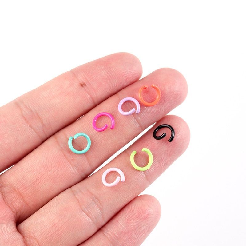 (100pcs) Jump Ring 0 Tebal Terbuka Pengait Konektor Bandul Mix Warna 6mm