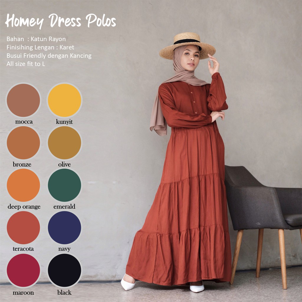 Home Dress Rayon Gamis Susun Rayon Gamis Polos Home Dress Homey Dress Polos Murah - Gamis Dewasa Pla