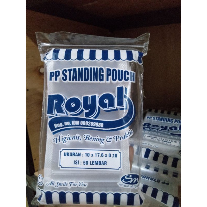 PLASTIK SEAL STANDING POUCH ROYAL ISI 50 LEMBAR