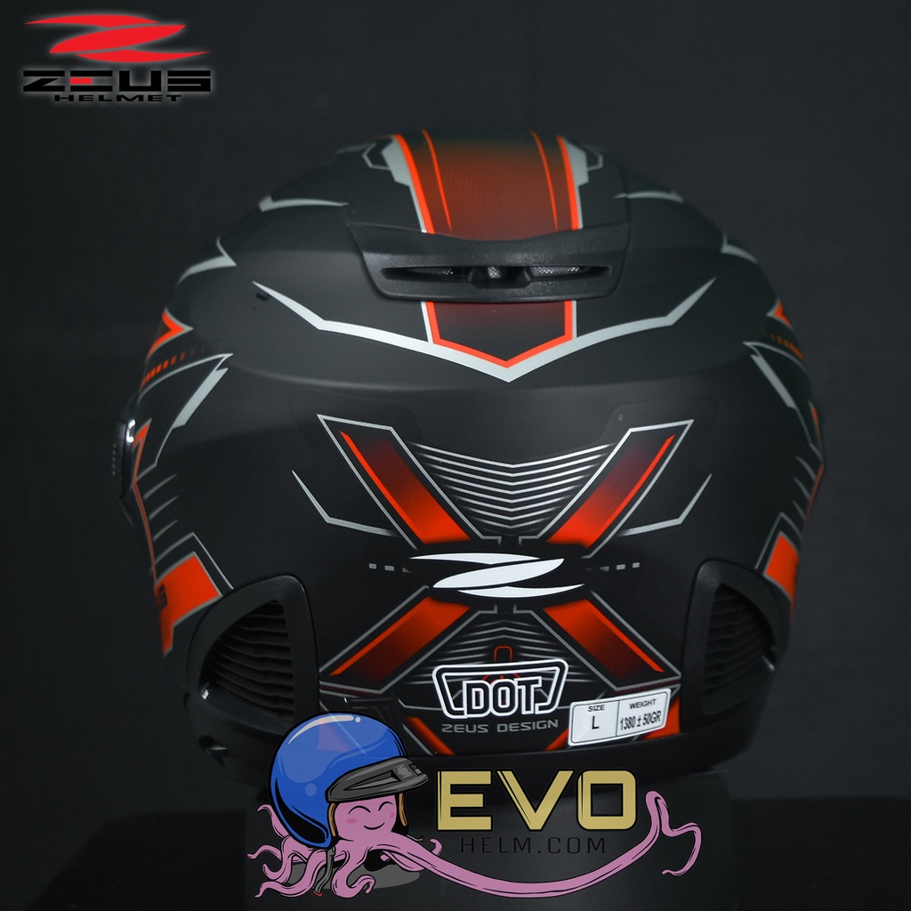 HELM ZEUS ZS-611 MATT BLK - TT18 RED