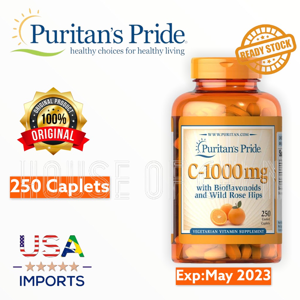 Puritan Pride Vitamin C 1000mg With Bioflavonoids Wild Rose Hips 250 Caplets Puritan S Pride Usa Shopee Indonesia