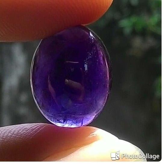 NATURAL BATU AKIK KECUBUNG UNGU TERONG KALIMANTAN PANGKALAN BUN MEDIUM