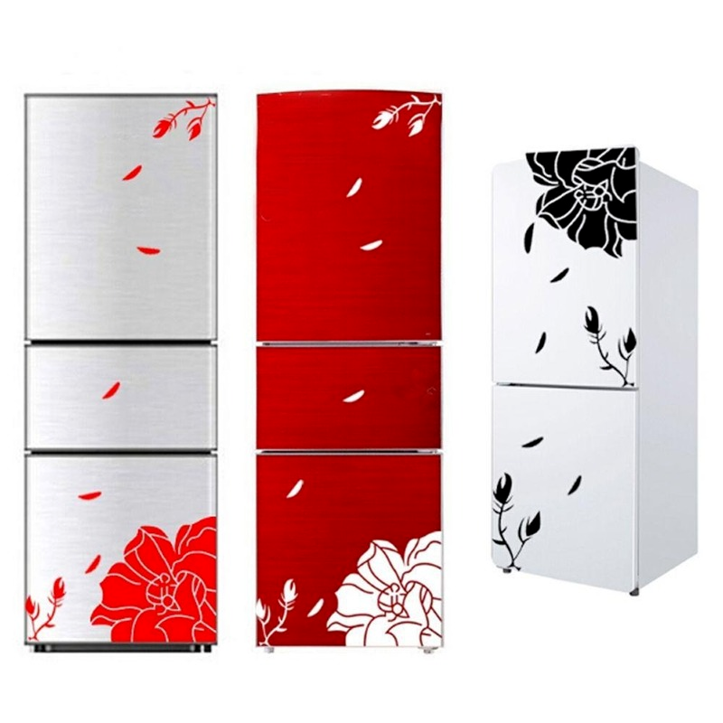 Stiker magnet Kulkas removable Motif Bunga Magnolia Tahan Air Untuk Dekorasi Rumah