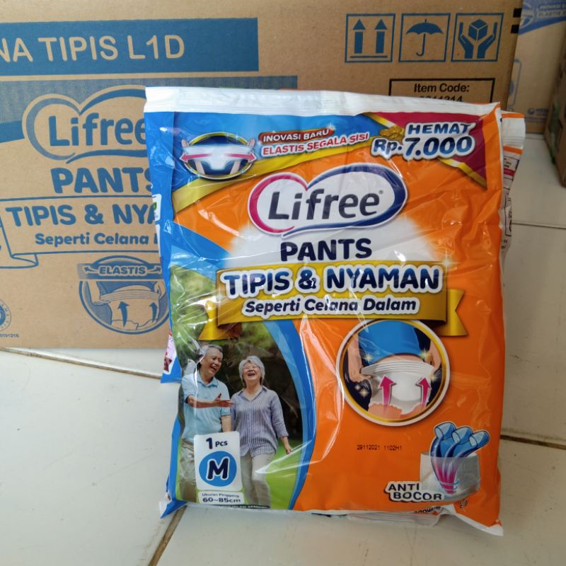 Lifree Pants Ukuran M / L / XL Popok Celana Dewasa / Orang Tua MURAH 1 pcs Kemasan Sachet / Renceng / Renteng