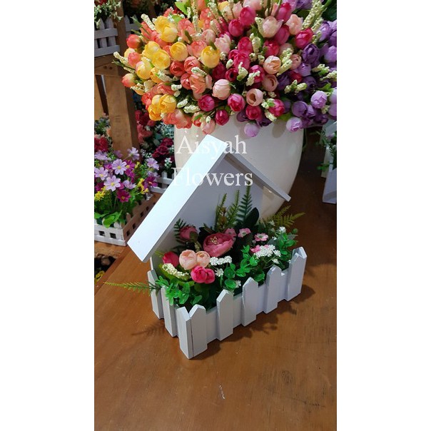 Home Vintage Pagar Kayu Buket Bunga Home Vintage Bunga Sabby Shopee Indonesia
