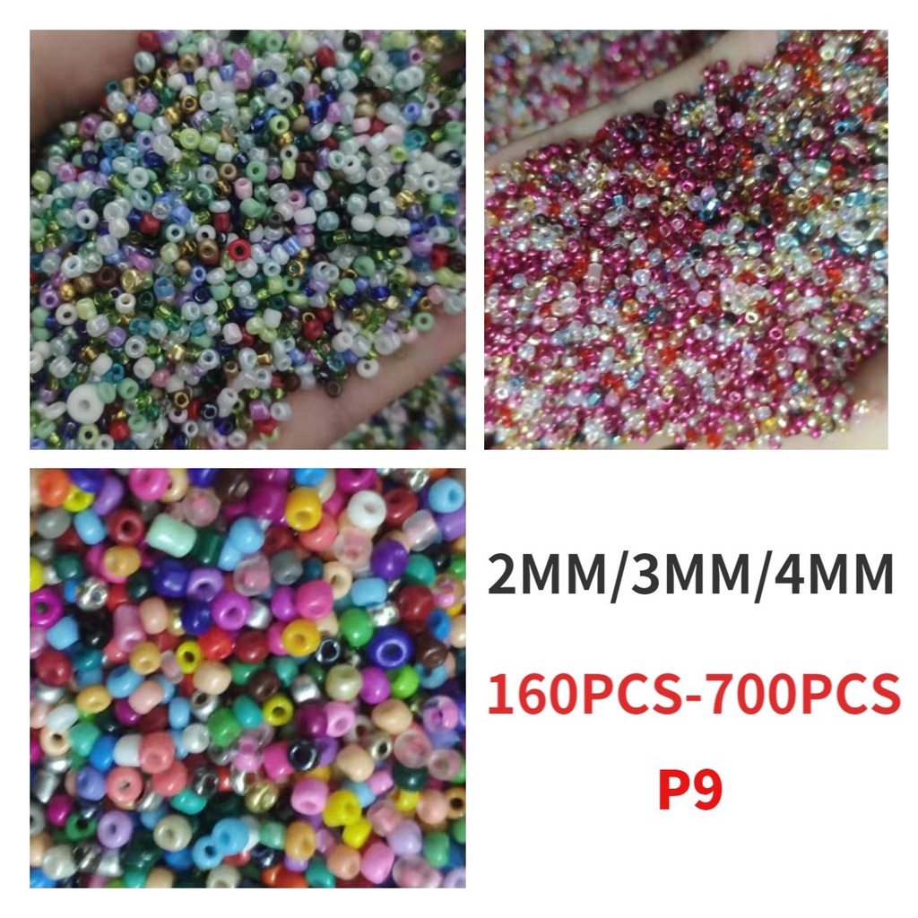 Karin Manik-Manik Kaca Bulat Warna Pelangi 160-700pcs 10g 2-4mm 1 / 3