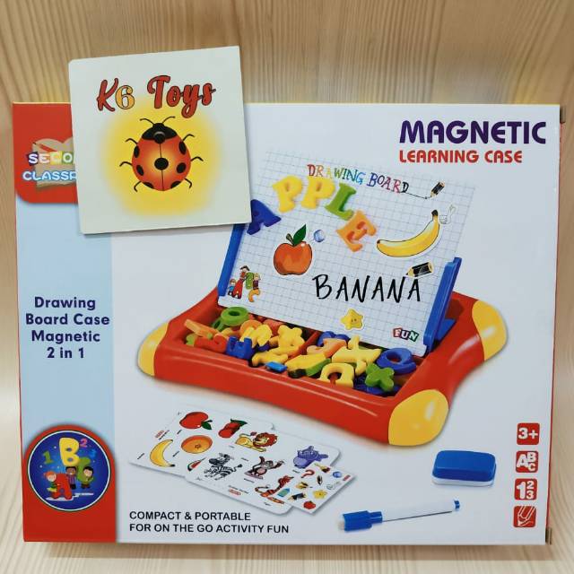 Papan Tulis Magnet Huruf Magnetic Learning Case Mainan Edukasi