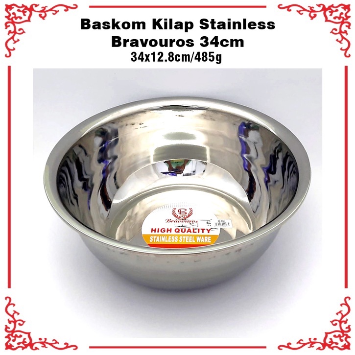 Baskom/Mixing Bowl/Baskom Adonan Stainless Tebal 1.5mm 28cm/30cm/34cm