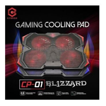 Cooling pad laptop gaming cyborg mesh 4 fan led adjustable cp01 cp-01 - coolingpad cooler pad notebook
