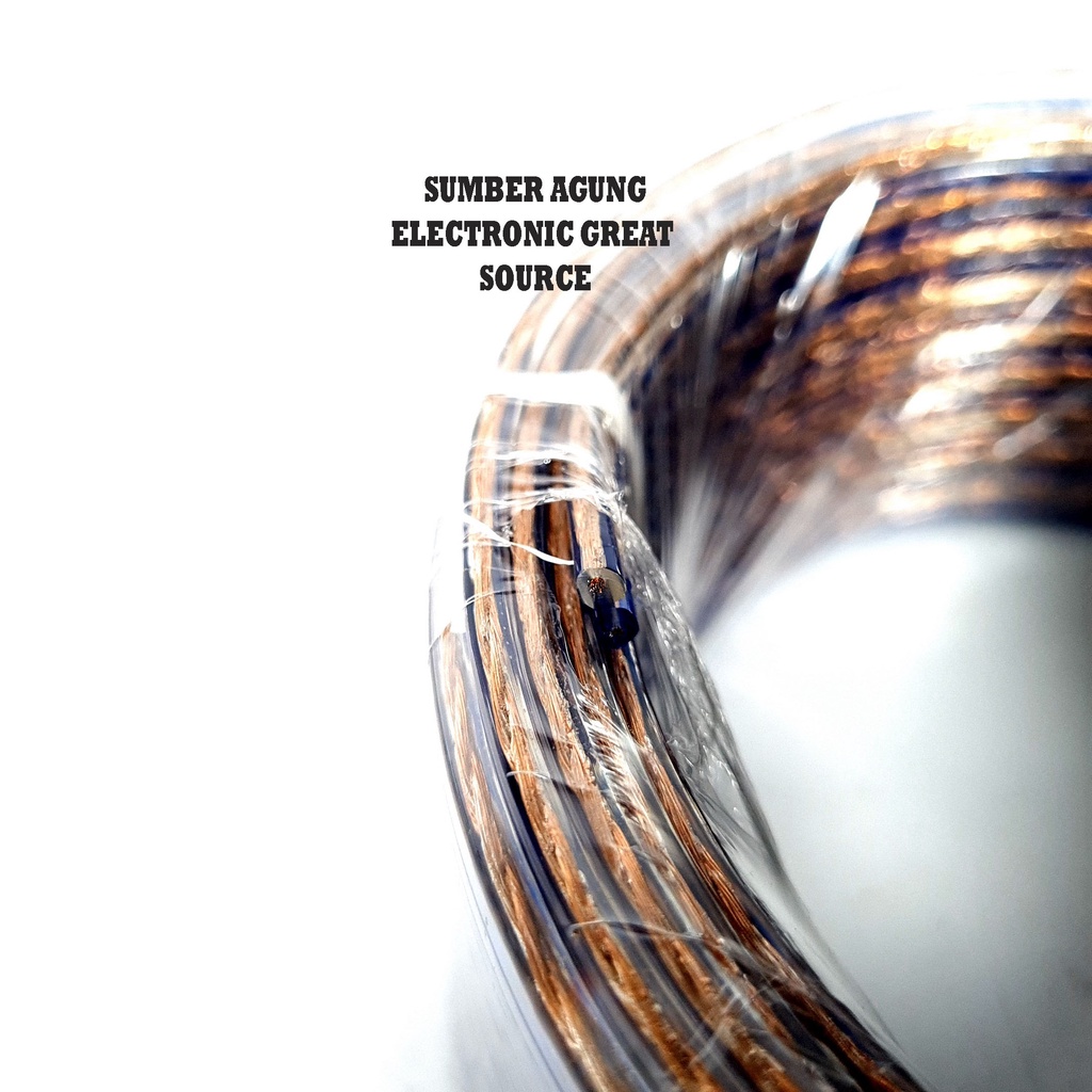 Kabel Transparan 2x50 Merk Heppi Panjang 30 Fleksibel Cable Listrik Audio