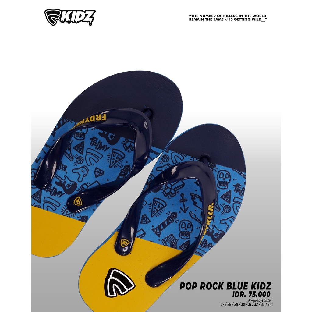 SANDAL ANAK ANAK FRIDAY KILLER | POP ROCK BLUE KIDZ