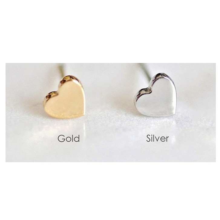 LRC Anting Tusuk Fashion Steel Color Love Stainless Steel Earrings F59813