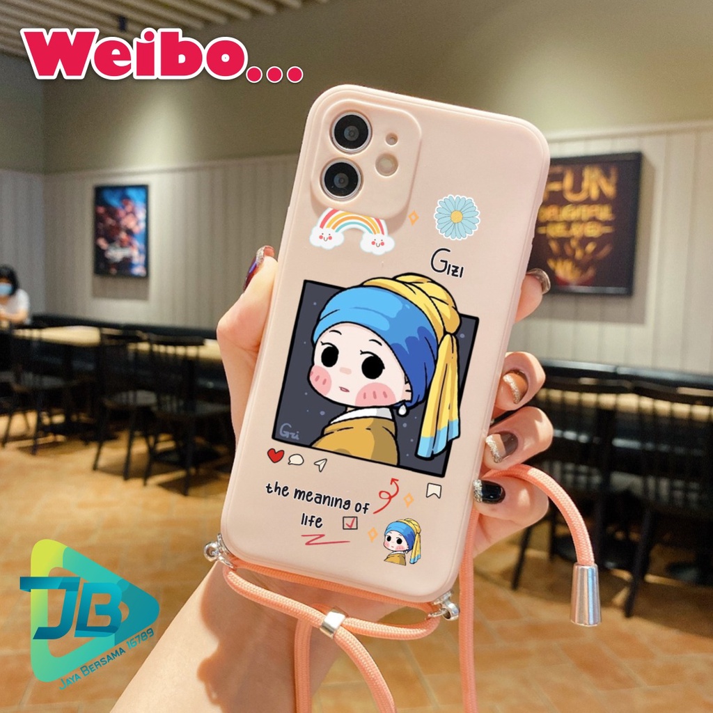 SOFTCASE SILIKON SLINGCASE TALI LANYARD STRAP PHONE MACARON PELINDUNG KAMERA WEIBO OPPO VIVO SAMSUNG XIAOMI REALME IPHONE ALL TYPE JB5430