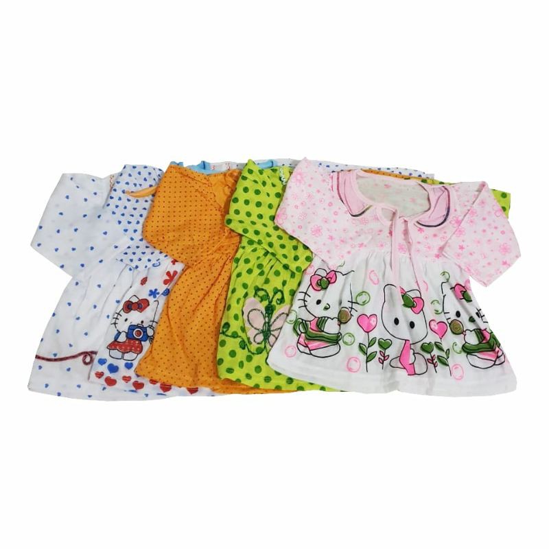 DRESS BAYI LENGAN PANJANG TANPA CELANA MOTIF CAMPUR HARGA CUCI GUDANG