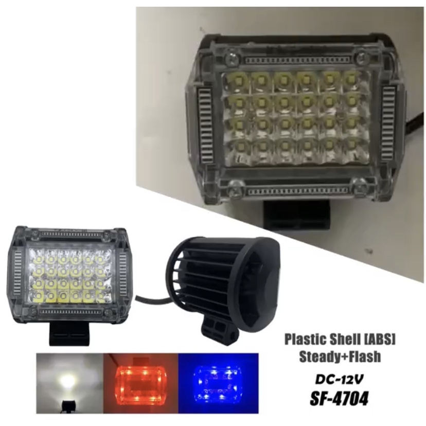 Lampu Tembak Sorot Cwl 24 Mata Led Flash Senja Blue Led / Lampu Tembak Flash Led 24 Mata Transparan Universal Motor - Charmoto