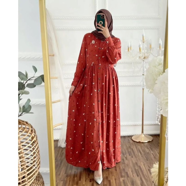 Rachel Dress wanita gamis wanita gamis motif dress kondangan gamis kondangan baju muslim wanita