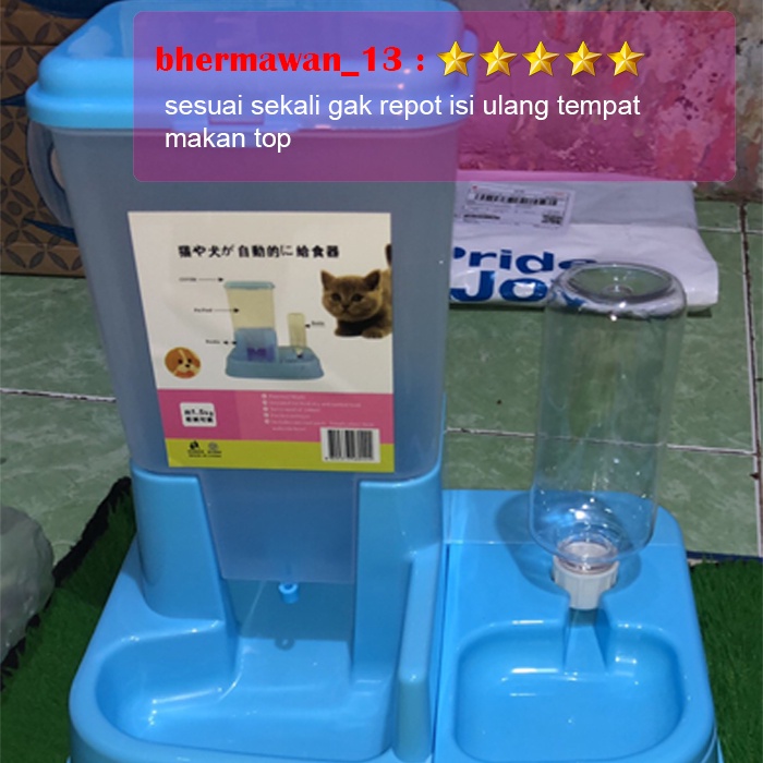 Dispenser Makanan Kucing Otomatis Dispenser Makanan Minuman Kucing Anjing Pet Food Dispenser 500 ml