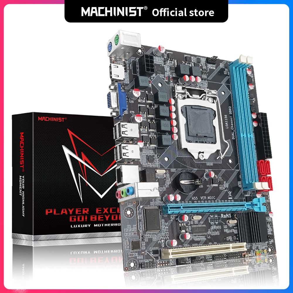 PREORDER Machinist H55 Motherboard LGA 1156 Supports DDR3 RAM and I3/I5/I7 Processor WIth PCI-Expres