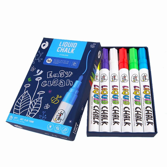 

(BISA COD) Joan Miro 6 color Liquid Chalk Marker Dustfree spidol kapur tanpa debu