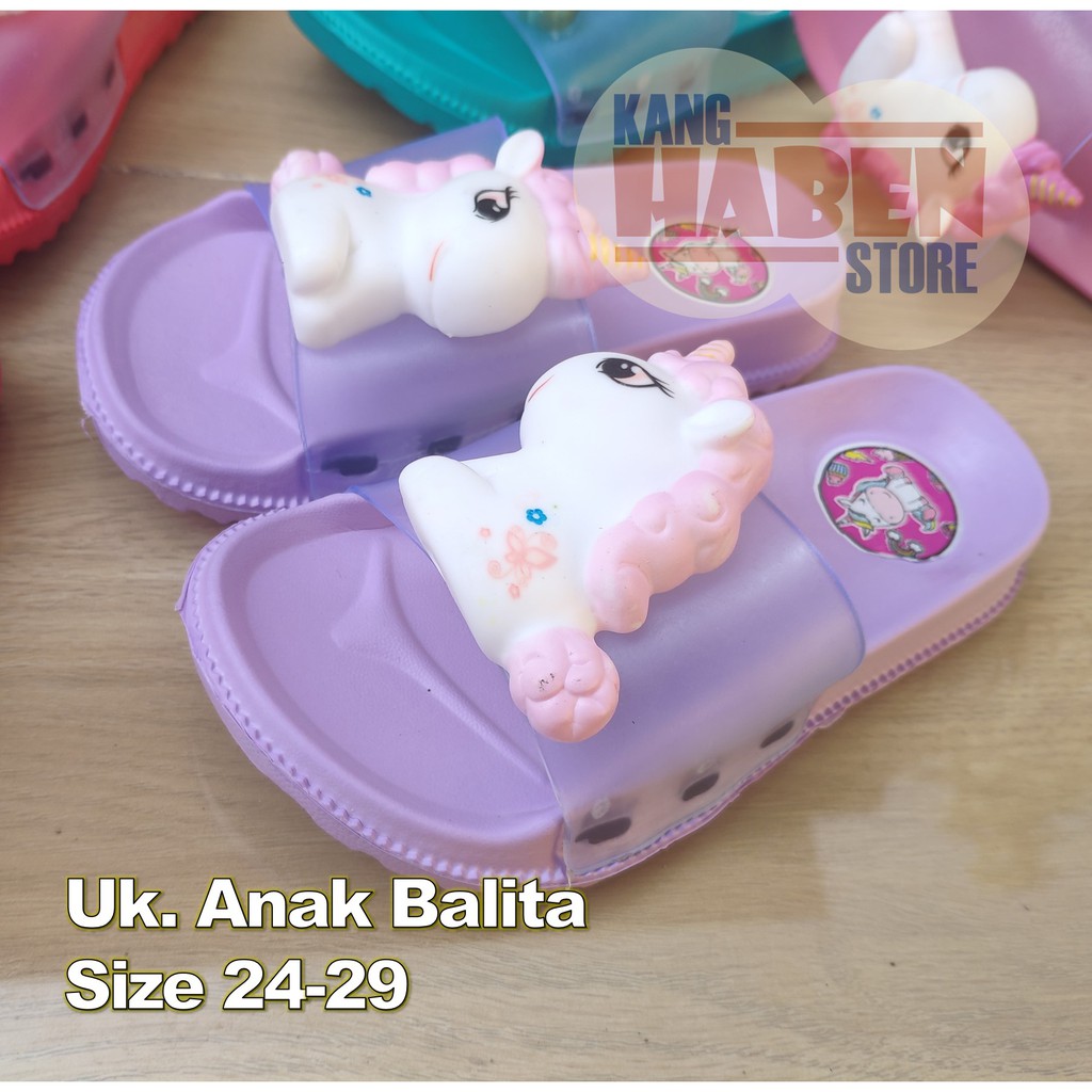 Sandal Anak cewek Balita Lucu dengan Karakter Pony 3D